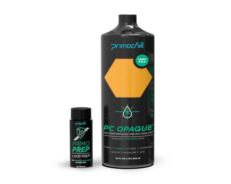PrimoChill Opaque - Computer WaterCooling Show Coolant, Solid/Non-Transparent, Full Protection, Advanced User, PrimoPrep Included, Proudly Made in The USA (32oz/.9L) - Candy Gold SX - Image 1